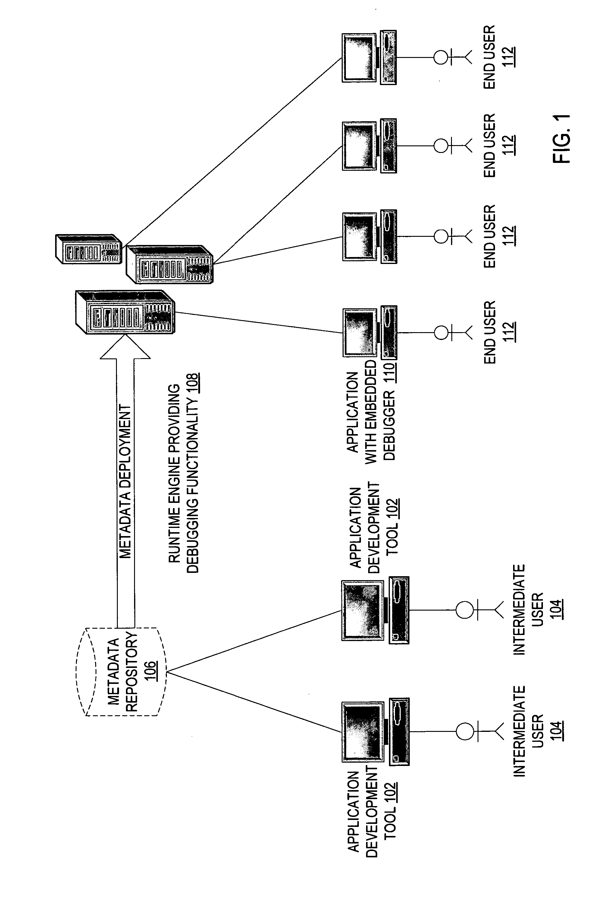 Debugging functionality embedded in an application