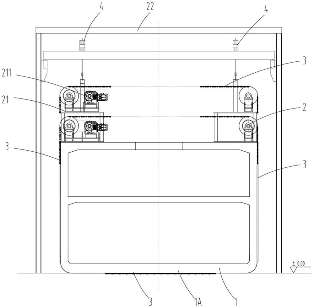 Sinking construction device for cast-in-place underground building