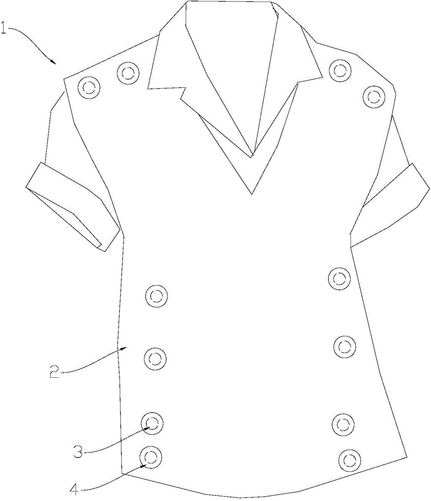 Men shirt with ventilation portion