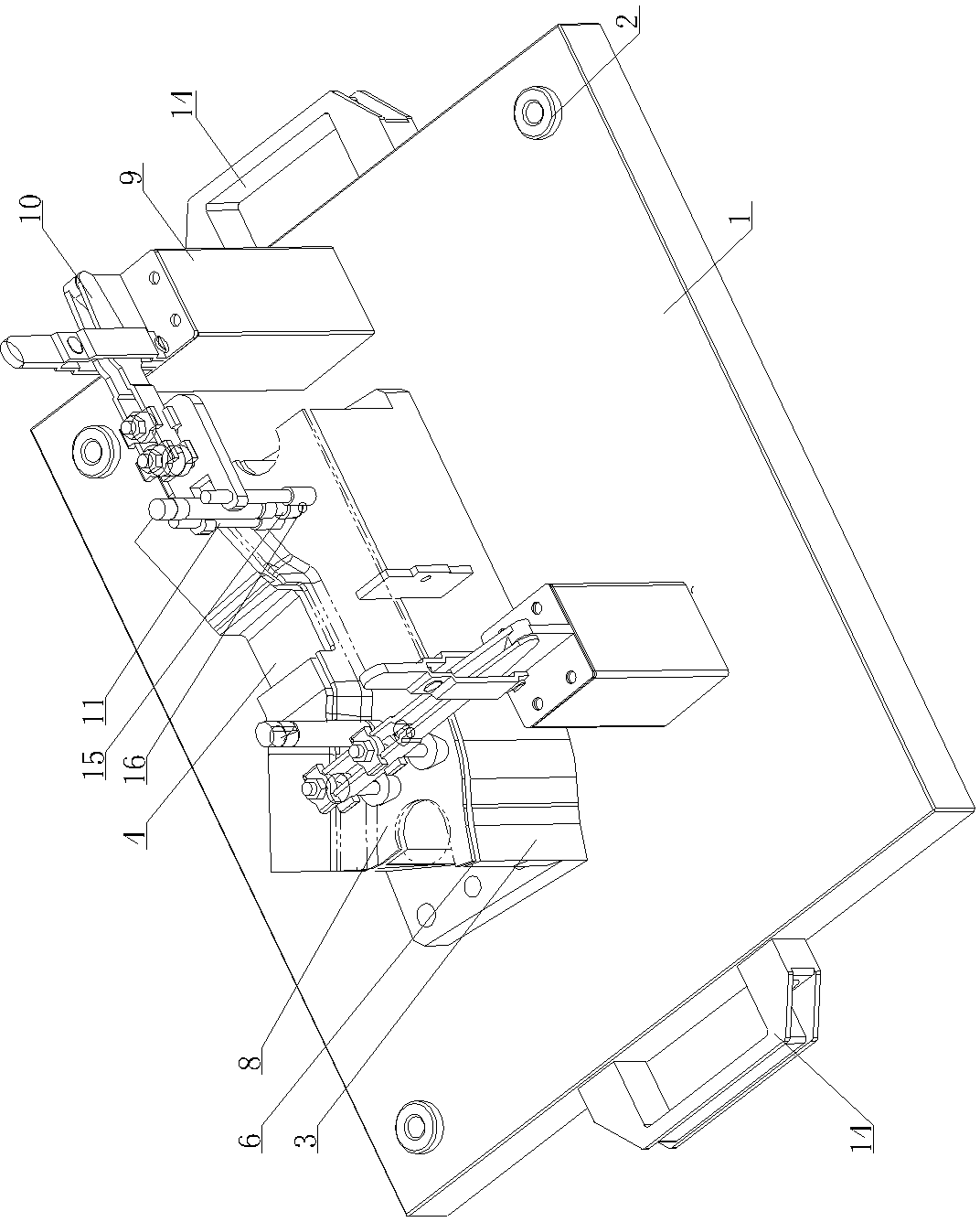 Measuring tool structure of middle reinforcing plate