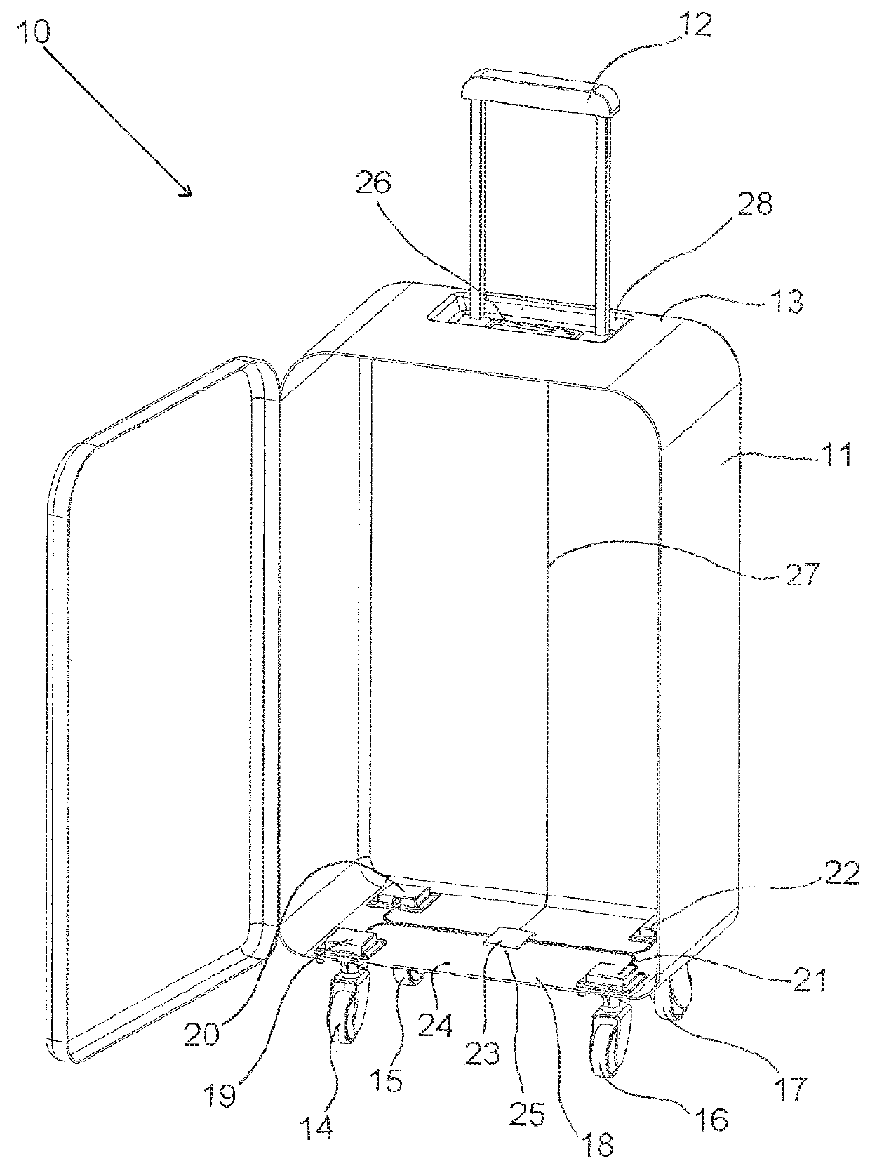Luggage with weight sensors