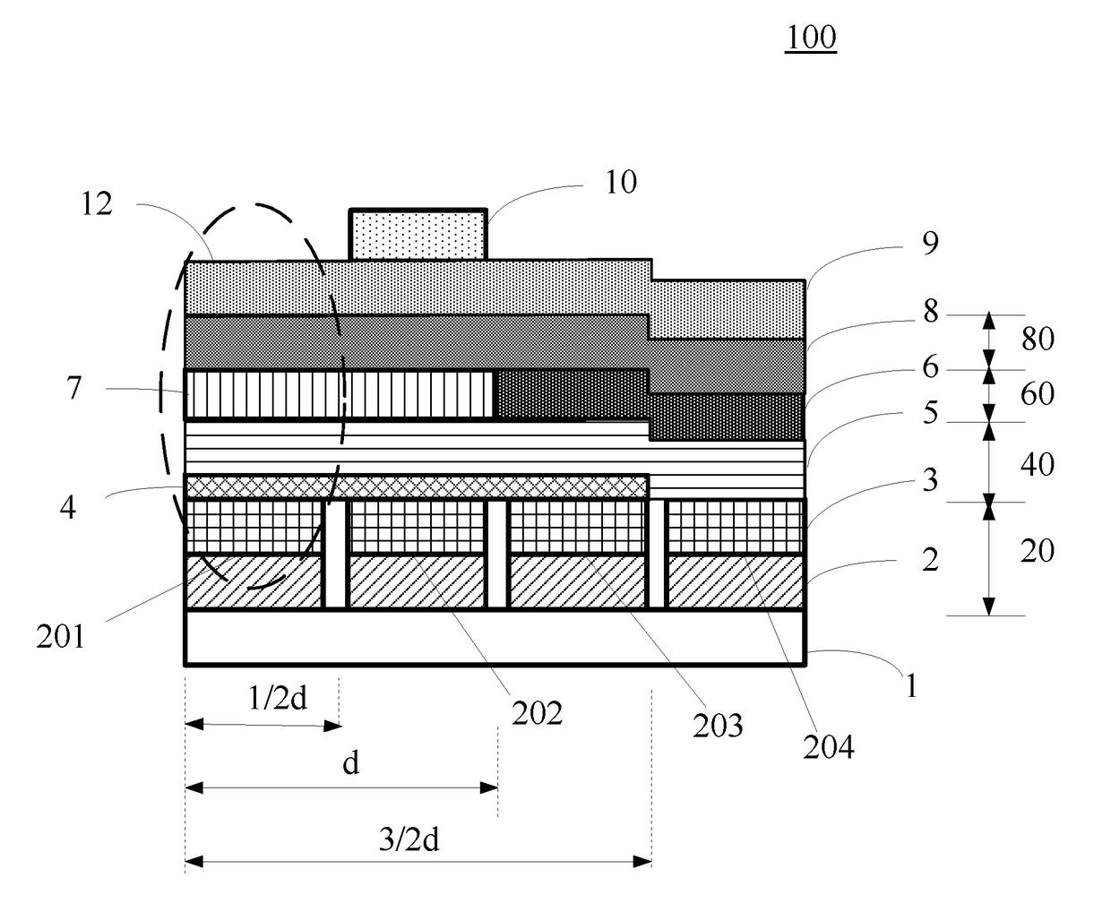 Organic light-emitting pixel including four sub-pixels having adjusted microcavity distances