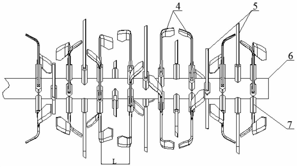 Six-head spiral rotary tillage and stubble burying knife roller