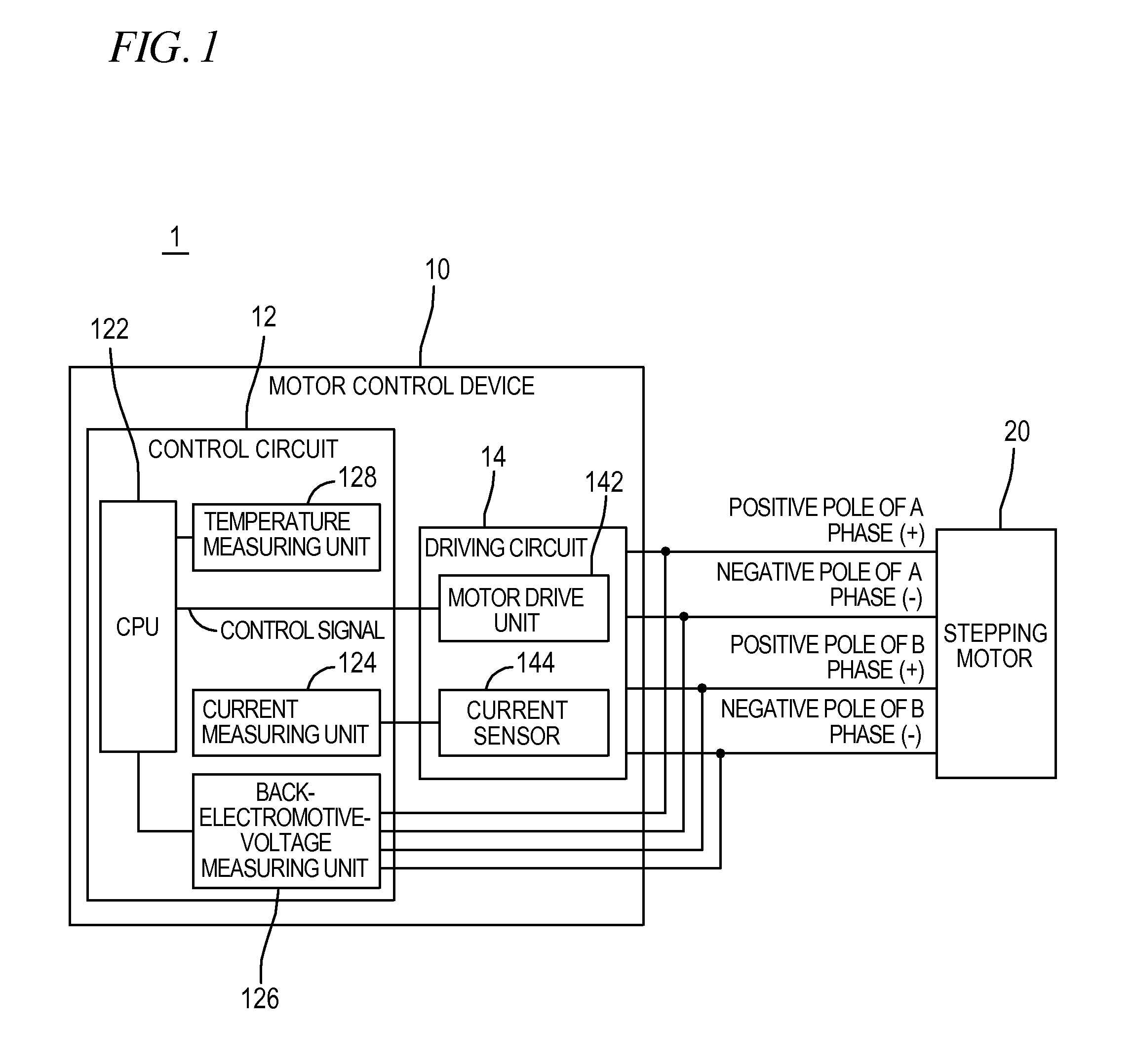 Motor control device and out-of-step detecting method of stepping motor
