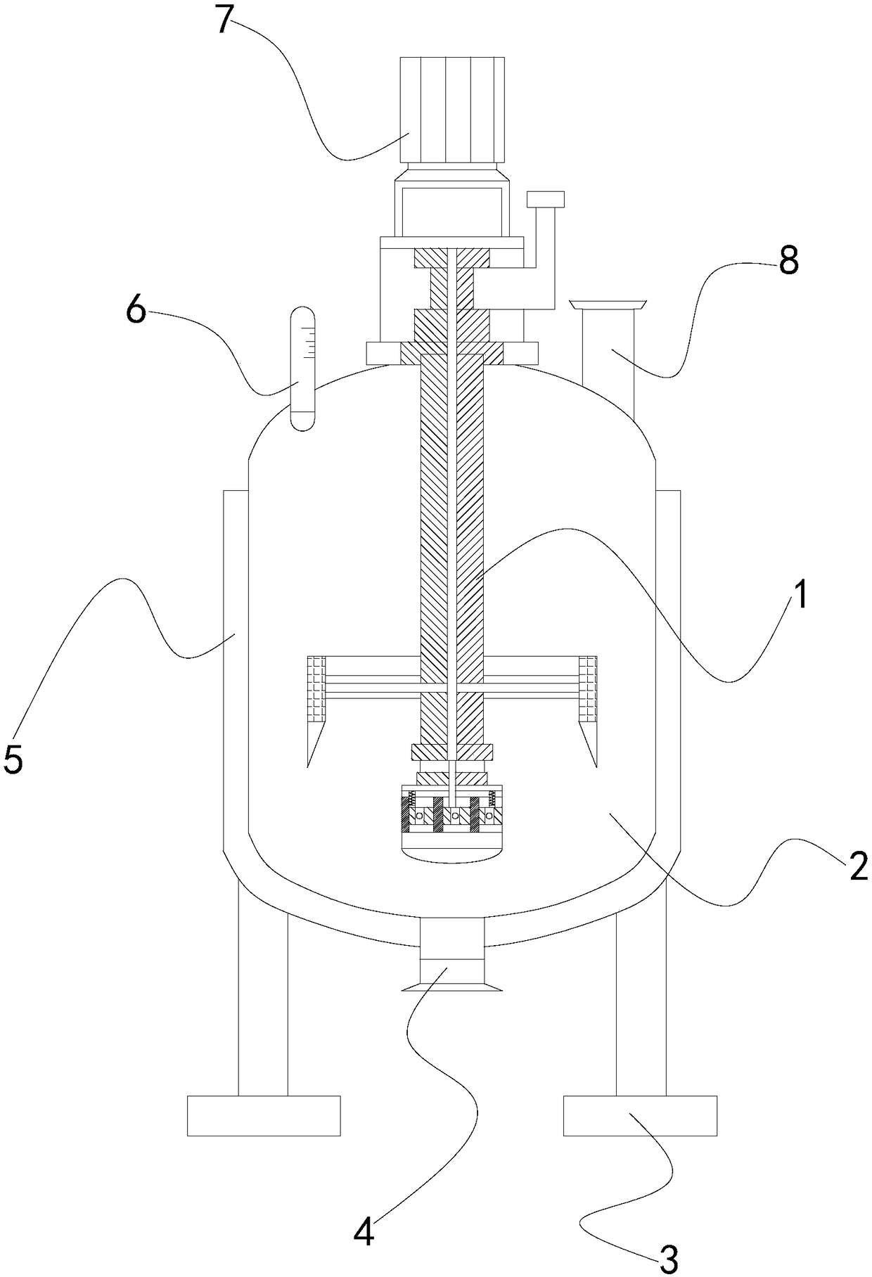 Mechanical-stirring type ventilation and fermentation production tank for straw feed