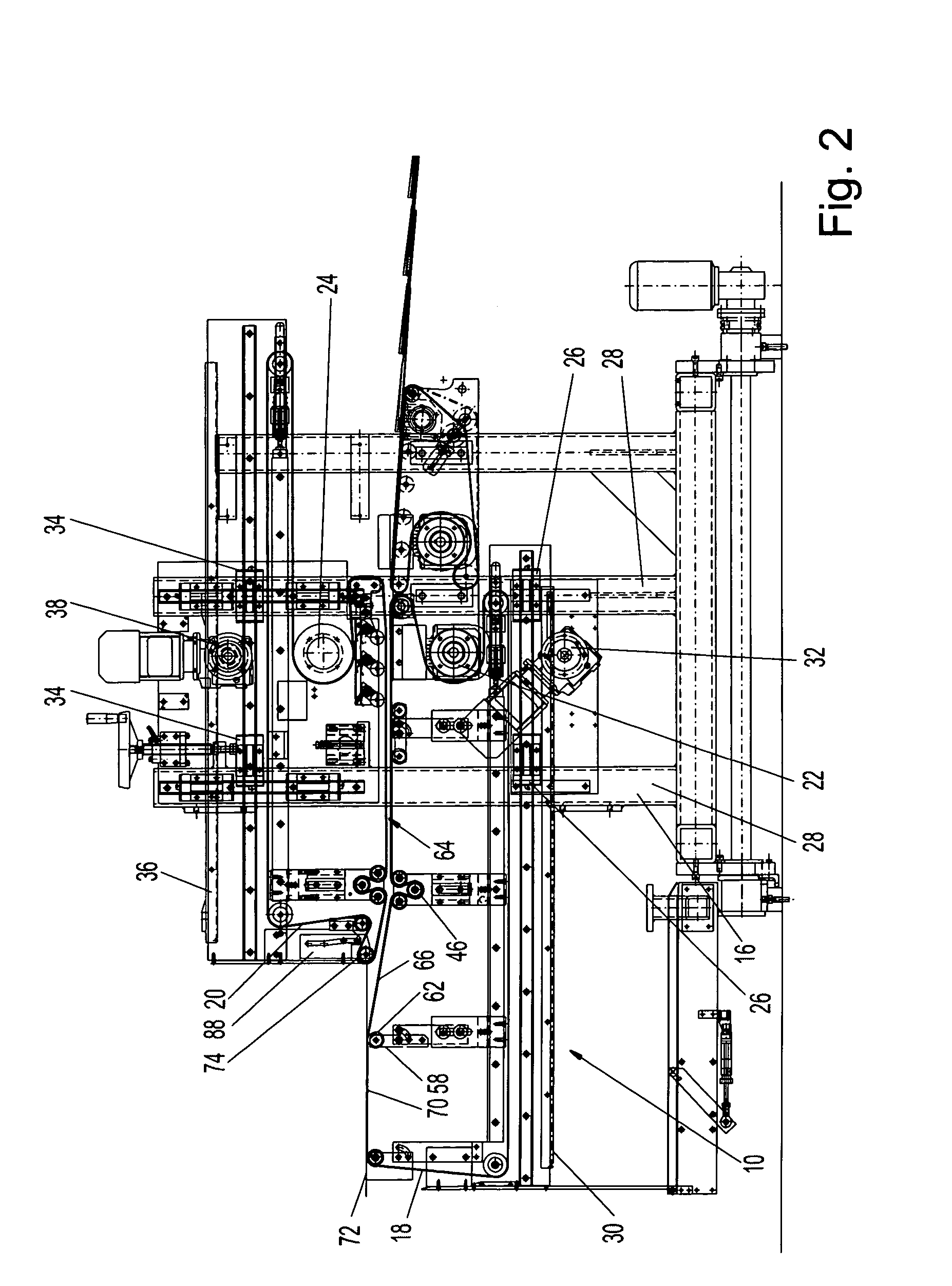 Device for stacking flat products
