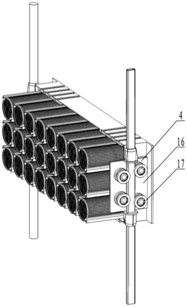 Matrix type small-aperture barrel-shaped filter screen device