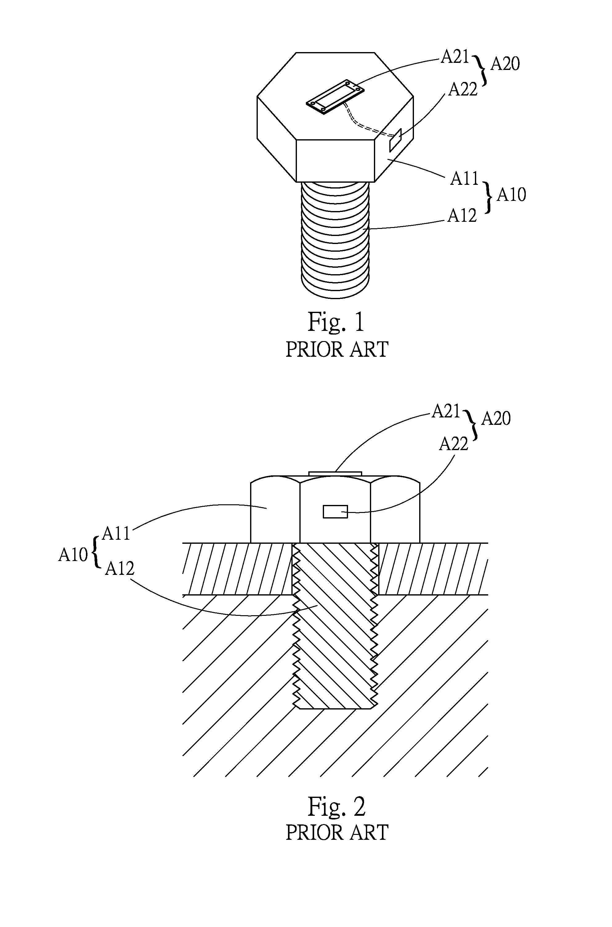 Threaded member capable of detecting tightening force