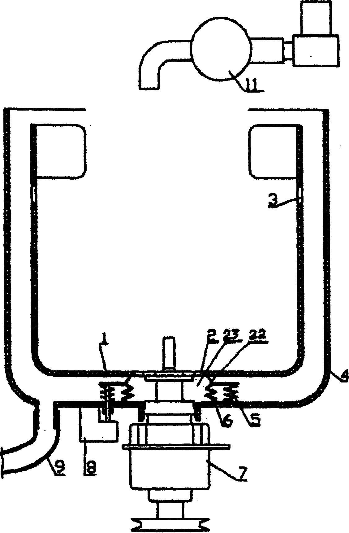 Internal barrel water-discharging structure of water-saving wave wheel type or stirring type full-automatic washing machine