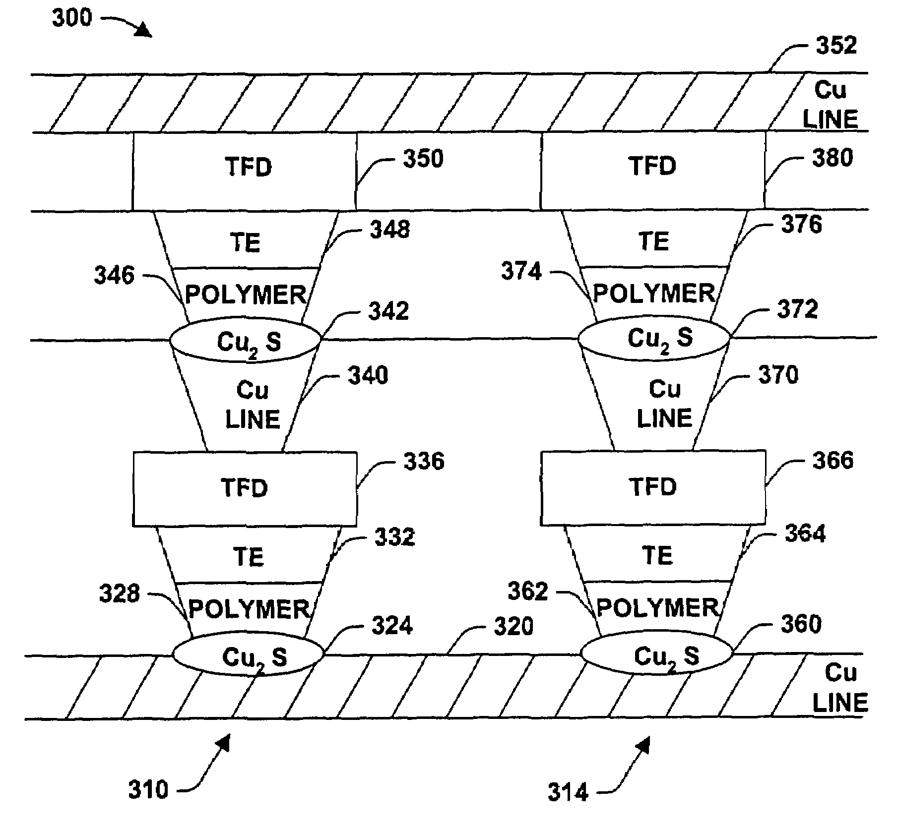 Stacked organic memory devices and methods of operating and fabricating
