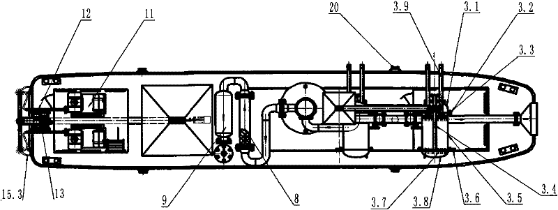 Water-scavenger multifunctional environmental-friendly ship equipment and method thereof