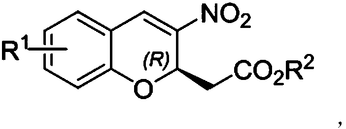 R-2-substituted-3-nitro-2H-chromene derivative with antibacterial activity and preparation method and application thereof