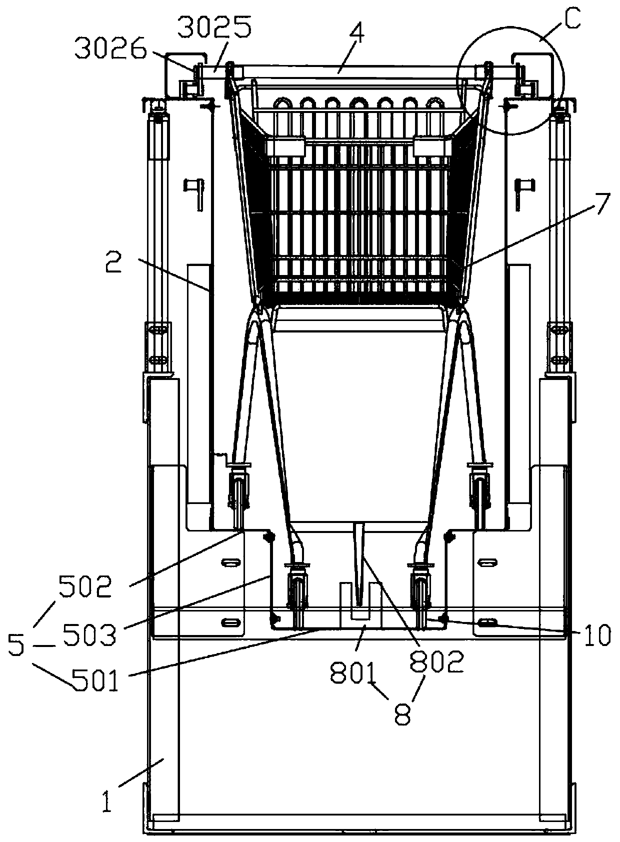 Special escalator for shopping cart