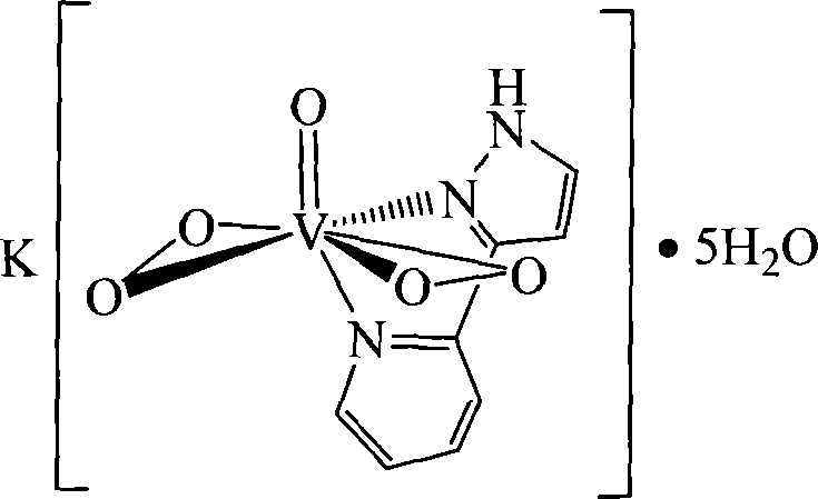2-peroxo-vanadium-potassium salt complex, its preparing method and mono-crystal culture