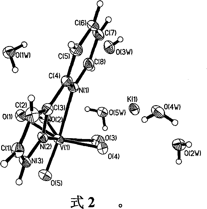 2-peroxo-vanadium-potassium salt complex, its preparing method and mono-crystal culture