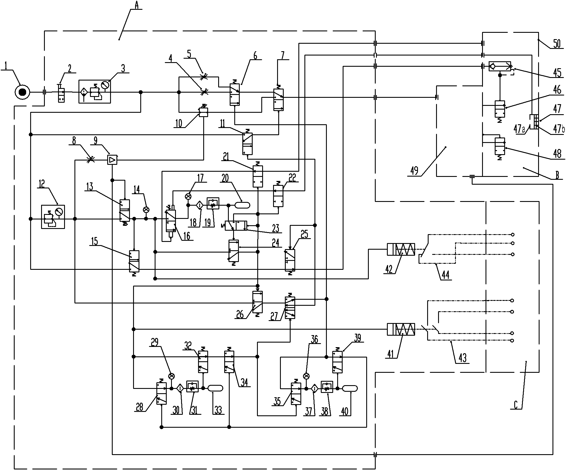 Anti-explosion and ventilation control system of pneumatic control motor