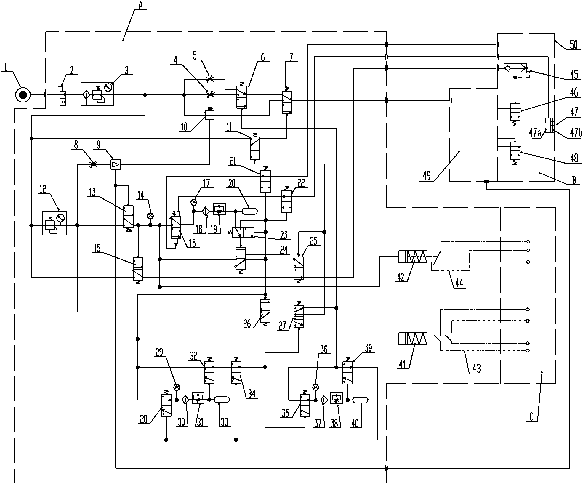 Anti-explosion and ventilation control system of pneumatic control motor