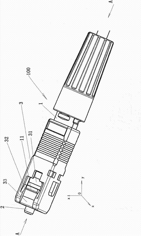Anti-dust device, connector assembly and method for positioning optical fiber in straight-through type quick connector