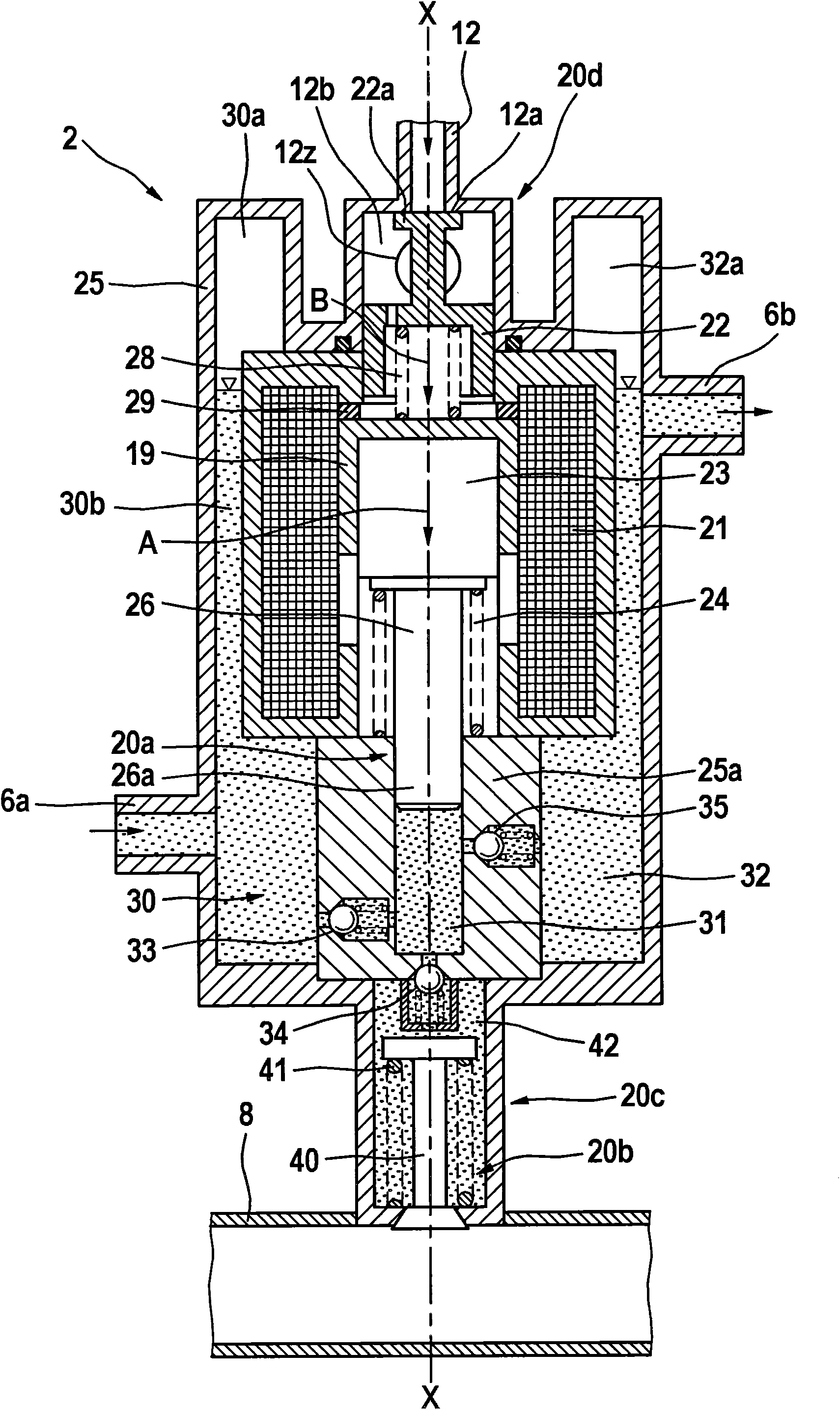Compact injection device with reduced tendency to form vapor bubbles
