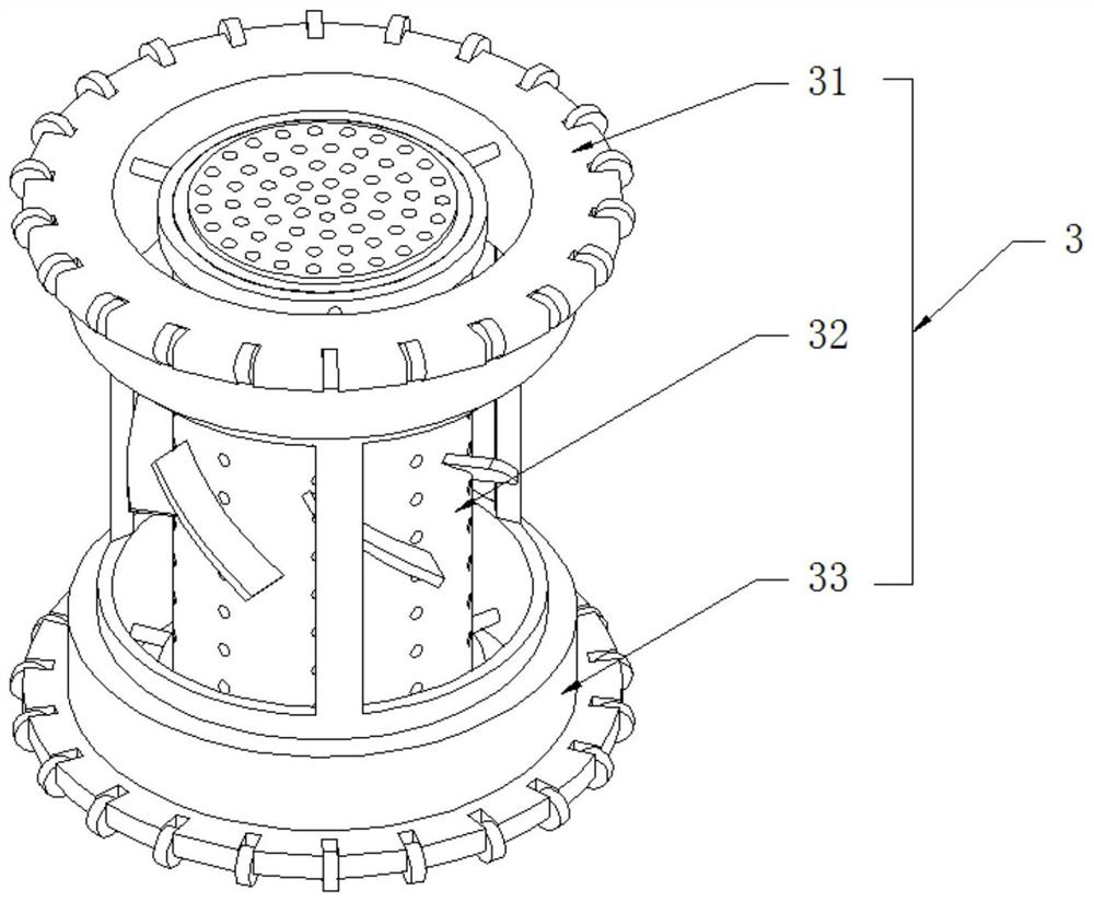 A processing cleaning and disinfection device for fish and shrimp aquatic products