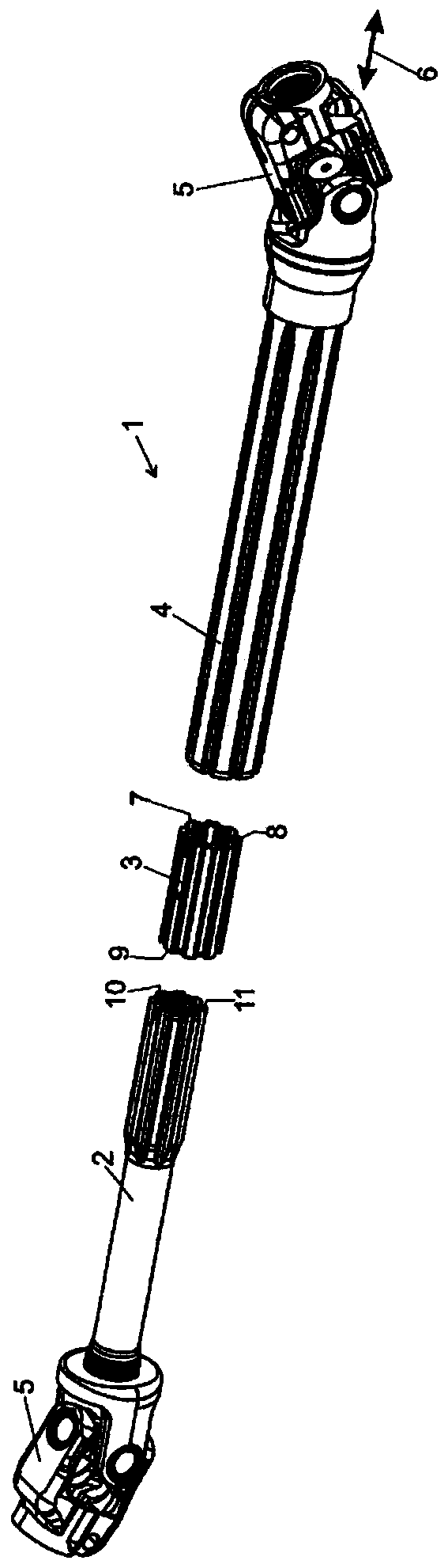 Length-adjustable steering shaft for a motor vehicle, and profiled sleeve for a steering shaft