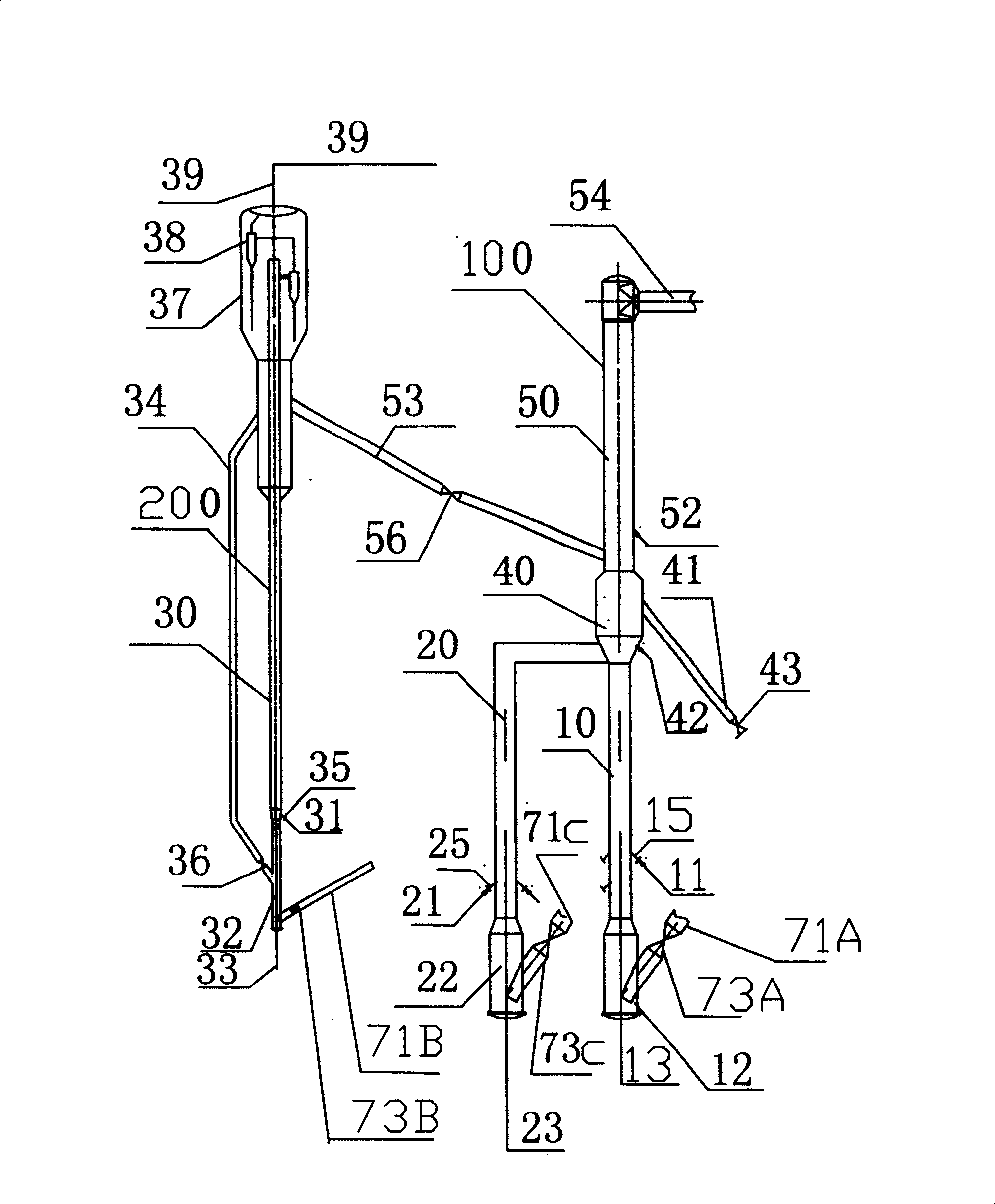 Catalytic cracking conversion method with relay use of catalyst curd its device