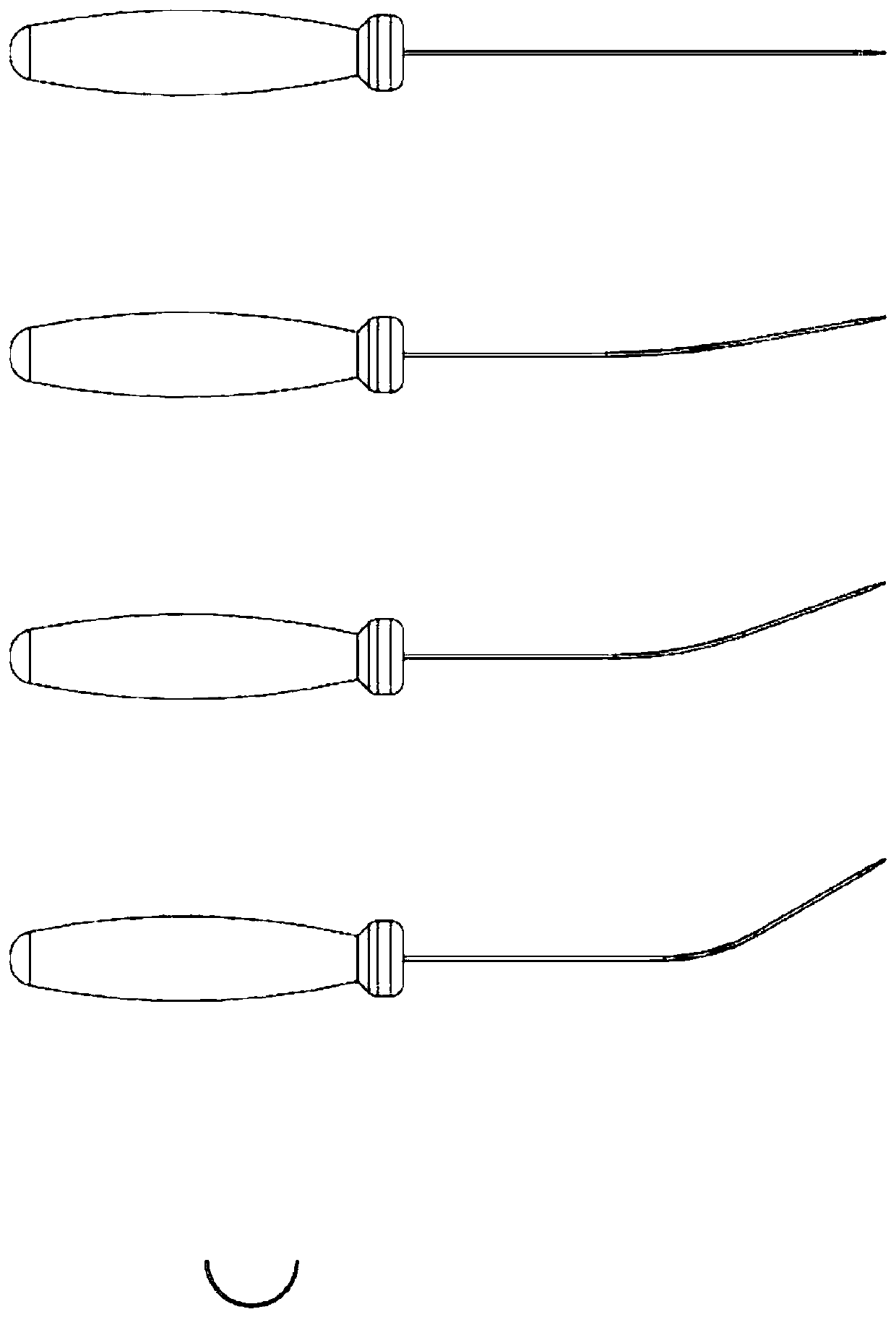 Simple inside-to-outside meniscus stitching instrument