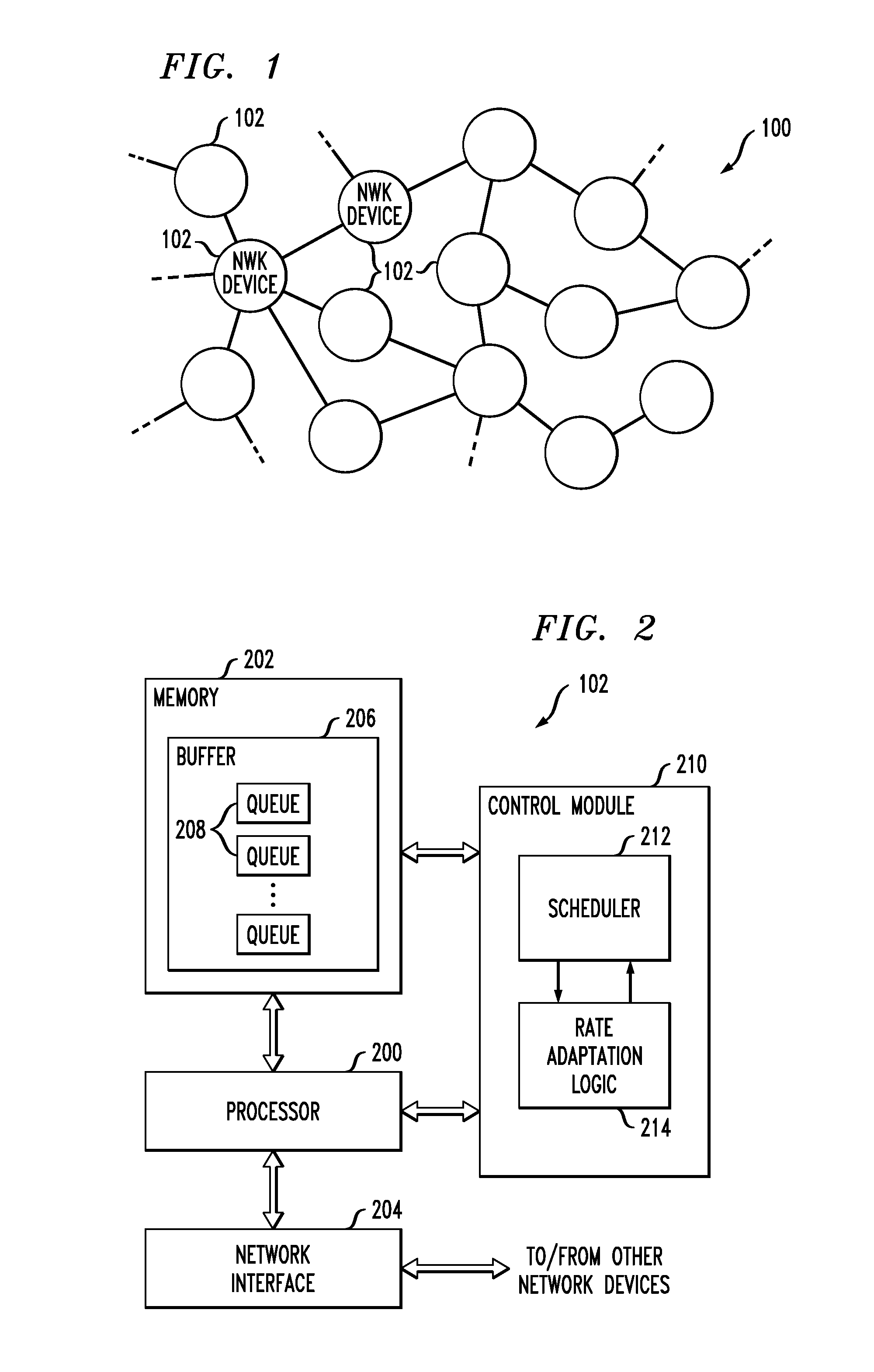 Energy-efficient network device with coordinated scheduling and processor rate control