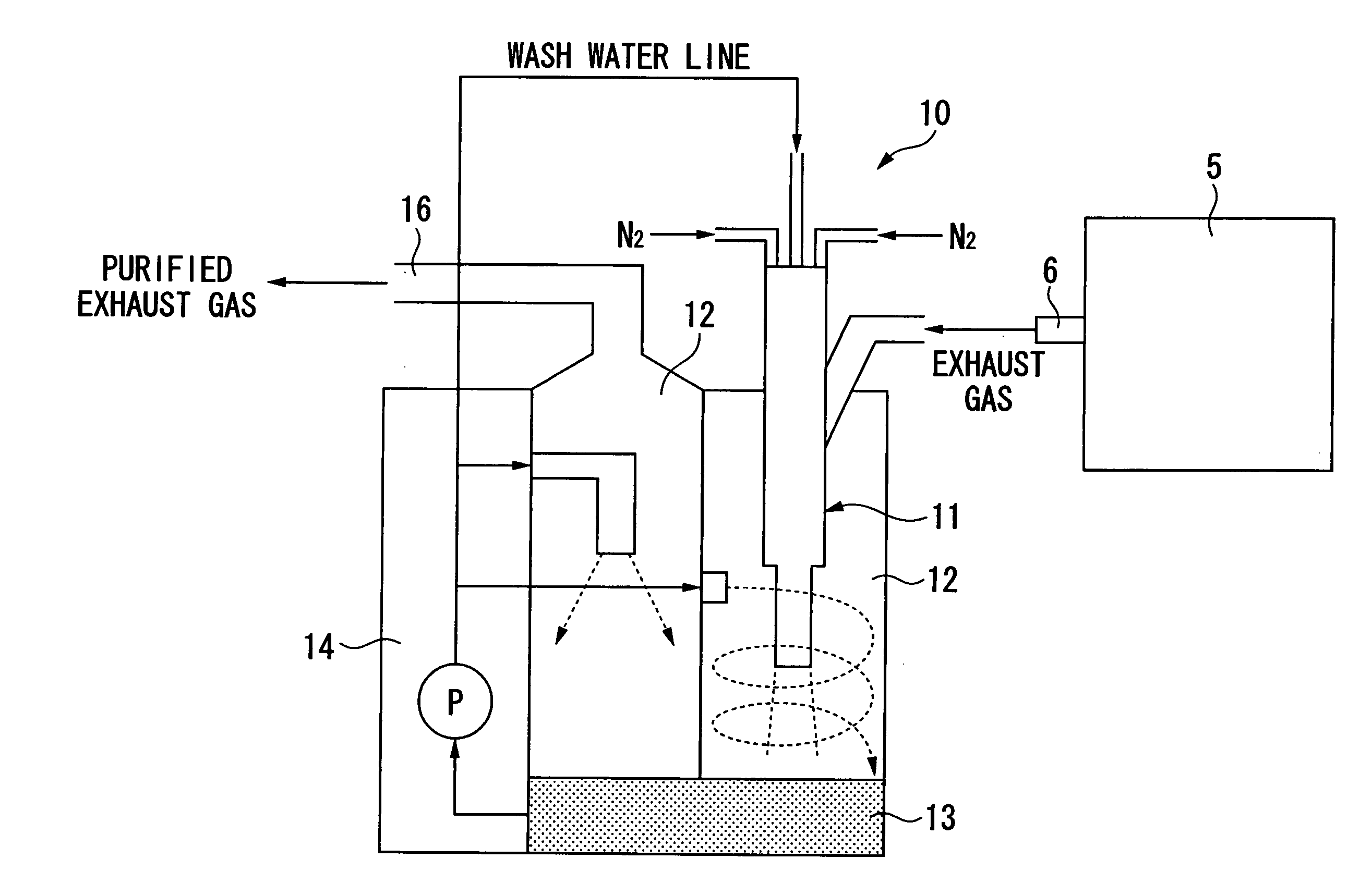 Exhaust gas scrubber for epitaxial wafer manufacturing device