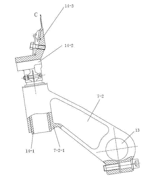 Knitting needle bed swinging mechanism of warp knitting machine