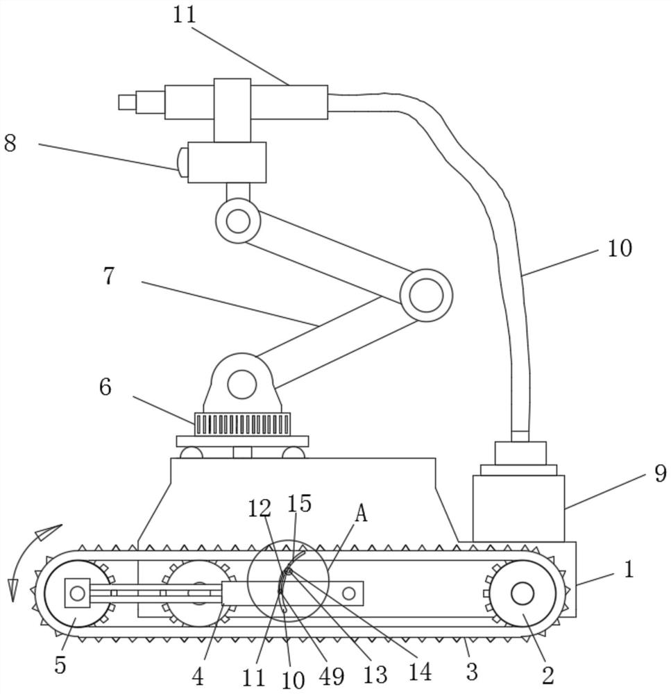 Pipe gallery inspection robot with adjustable axle distance