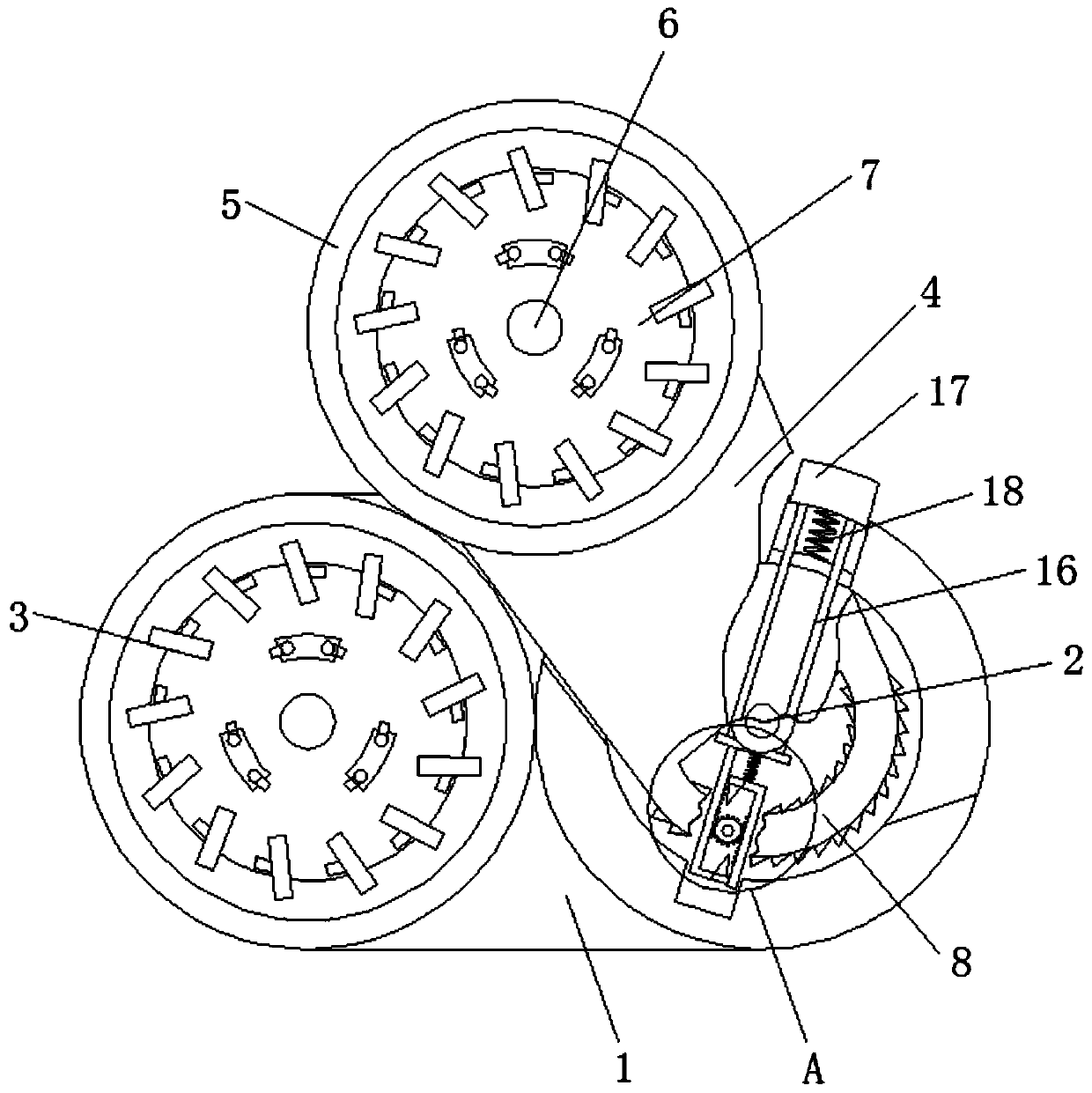Adjustable electric shaver blade device using ratchet ring positioning principle
