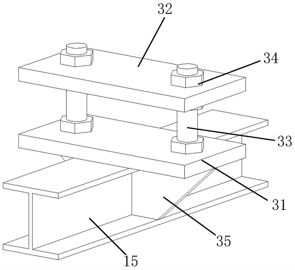 Support system for vibration table actuator embedded part