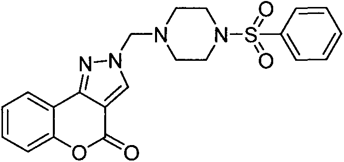 Sulfonyl piperazine containing coumarin pyrazole compounds, preparation of coumarin pyrazole compounds and application of coumarin pyrazole compounds in tumor cell inhibition