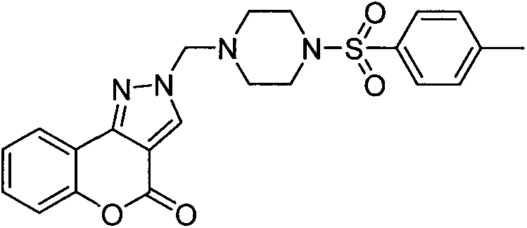 Sulfonyl piperazine containing coumarin pyrazole compounds, preparation of coumarin pyrazole compounds and application of coumarin pyrazole compounds in tumor cell inhibition