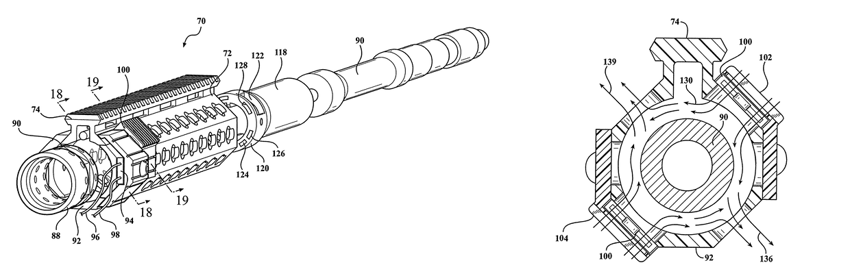 Heat dissipation assembly incorporated into a handguard surrounding a rifle barrel