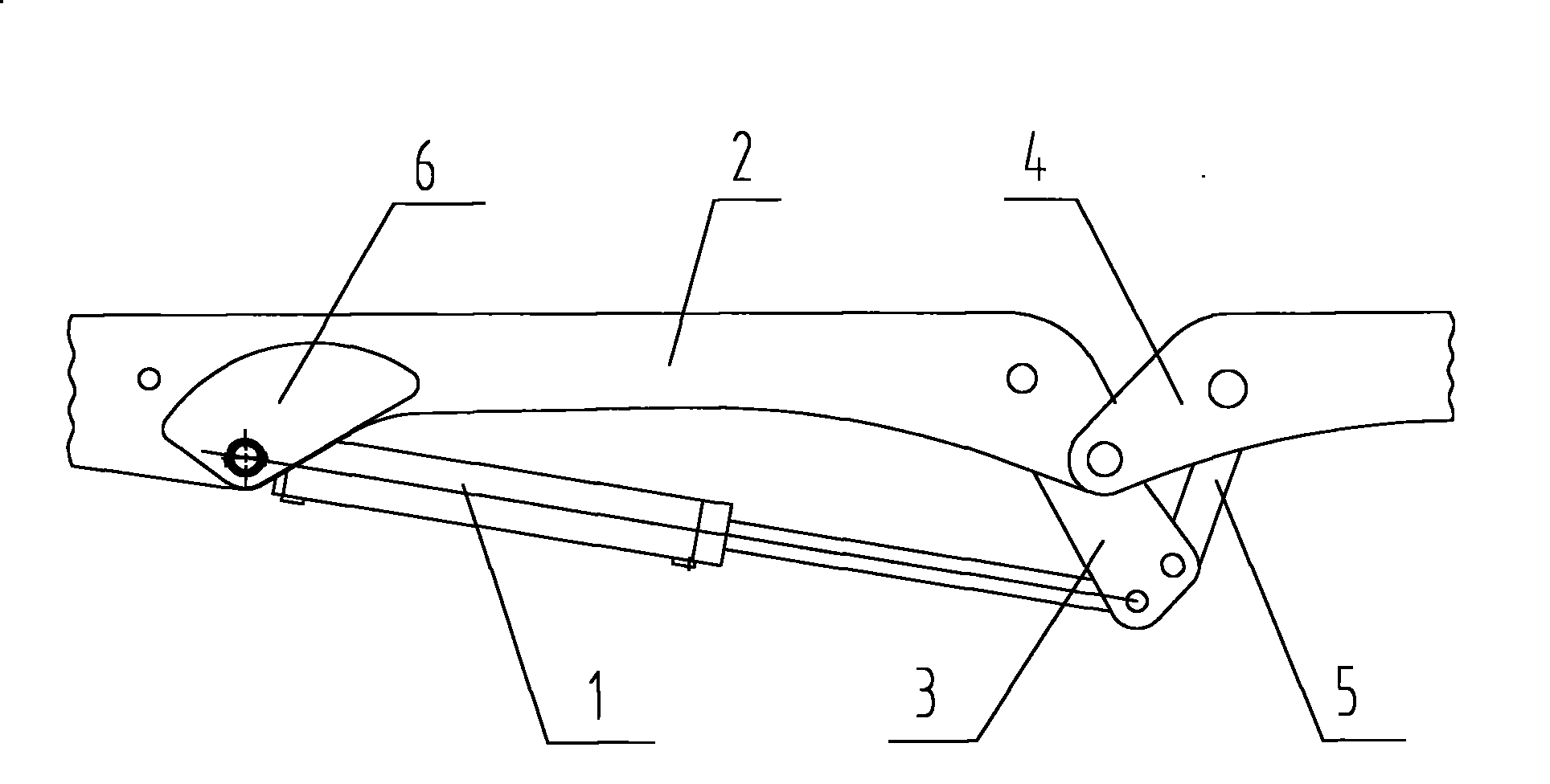 Arm support link mechanism, folding type arm support and concrete pump vehicle