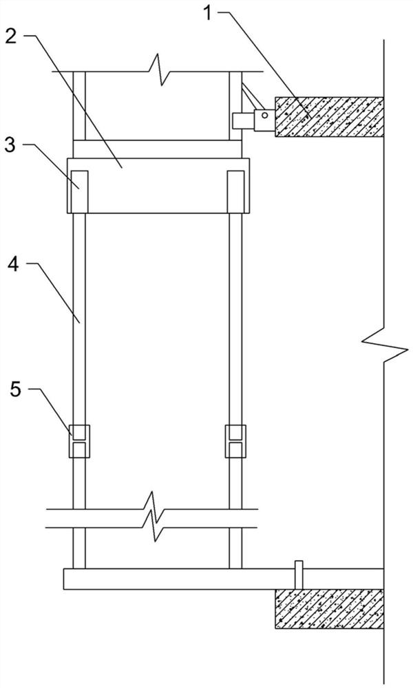 Erection method of external protective scaffolding for buildings with twisted facades