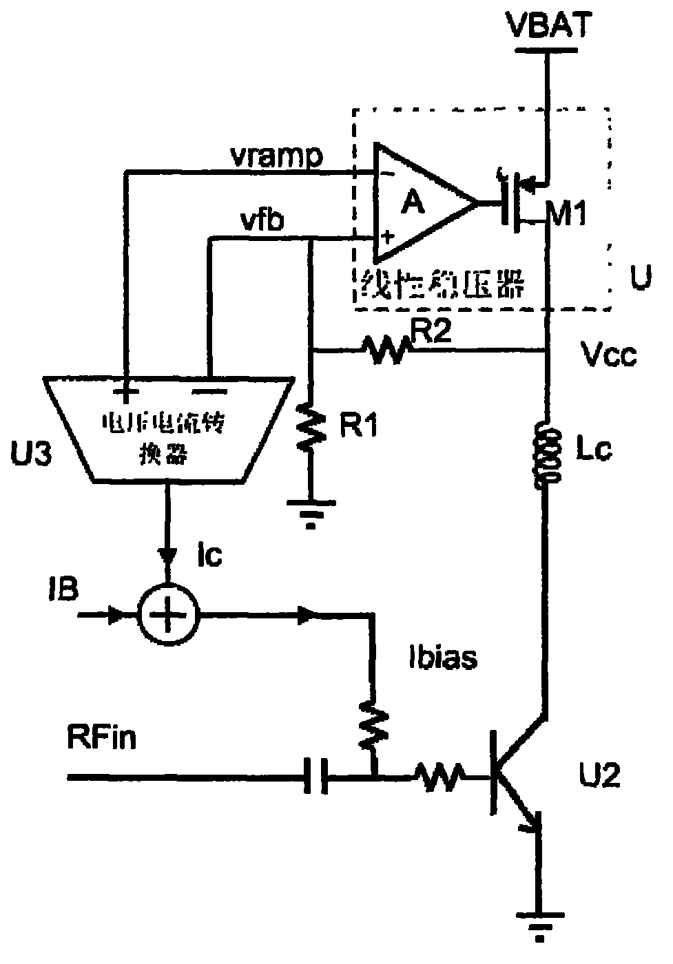 Circuit capable of conducting power compensation through bias current in radio frequency power amplifier