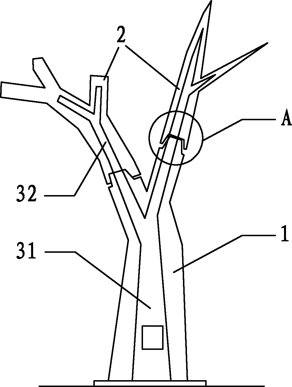 Simulated lamp tree with LEDs