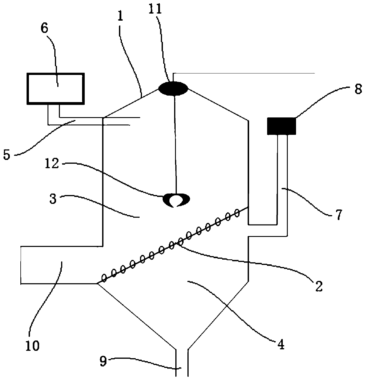 Sludge feeding test device capable of conditioning ionic mobility and molecular weight