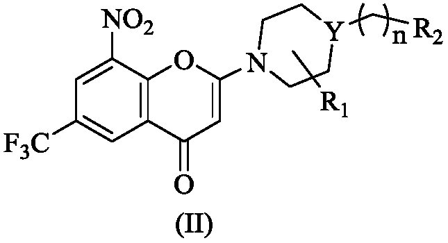 2-azacyclo-5-trifluoromethyl-8-nitrobenzo(thio)pyranyl-4-one compound