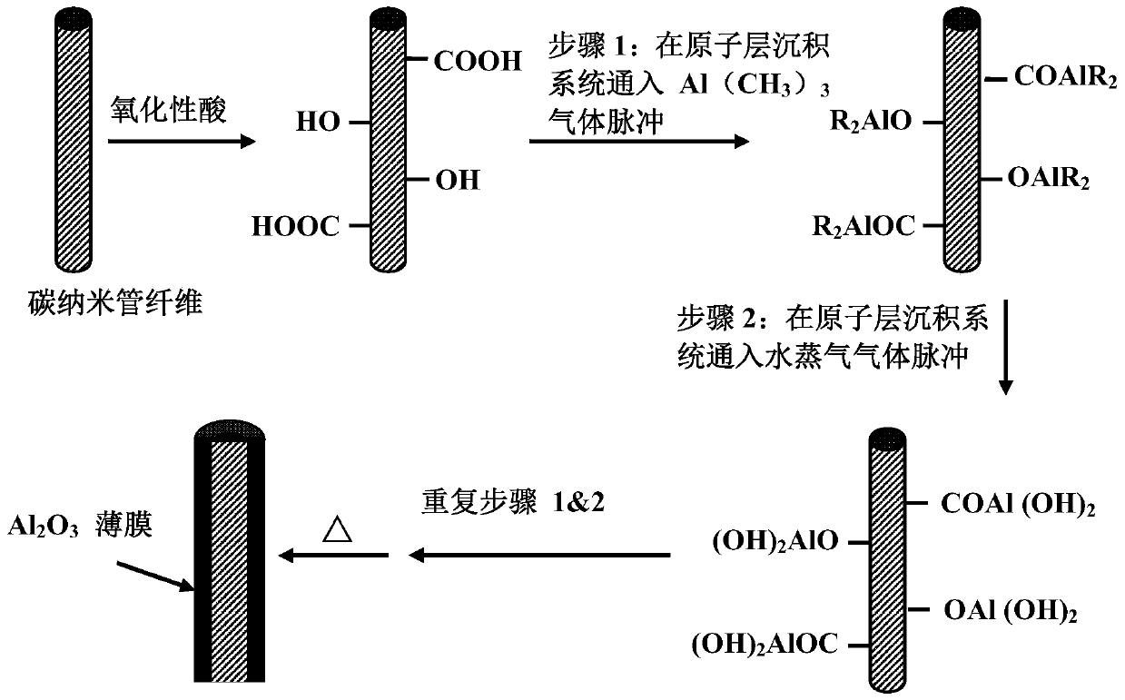 A kind of oriented carbon nanotube-alumina hybrid fiber and preparation method thereof