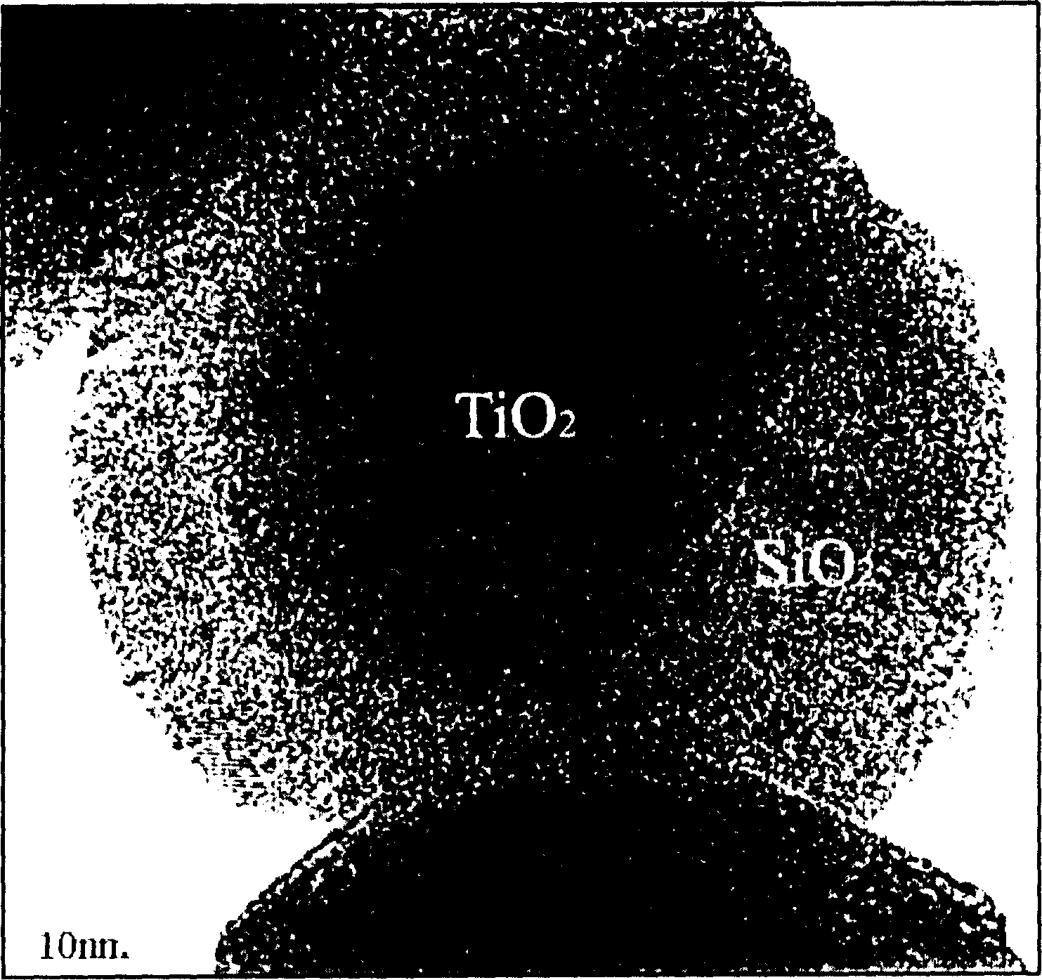 Method and equipment for preparing nucleocapsid type TiO2/SiO2 nano composite granule