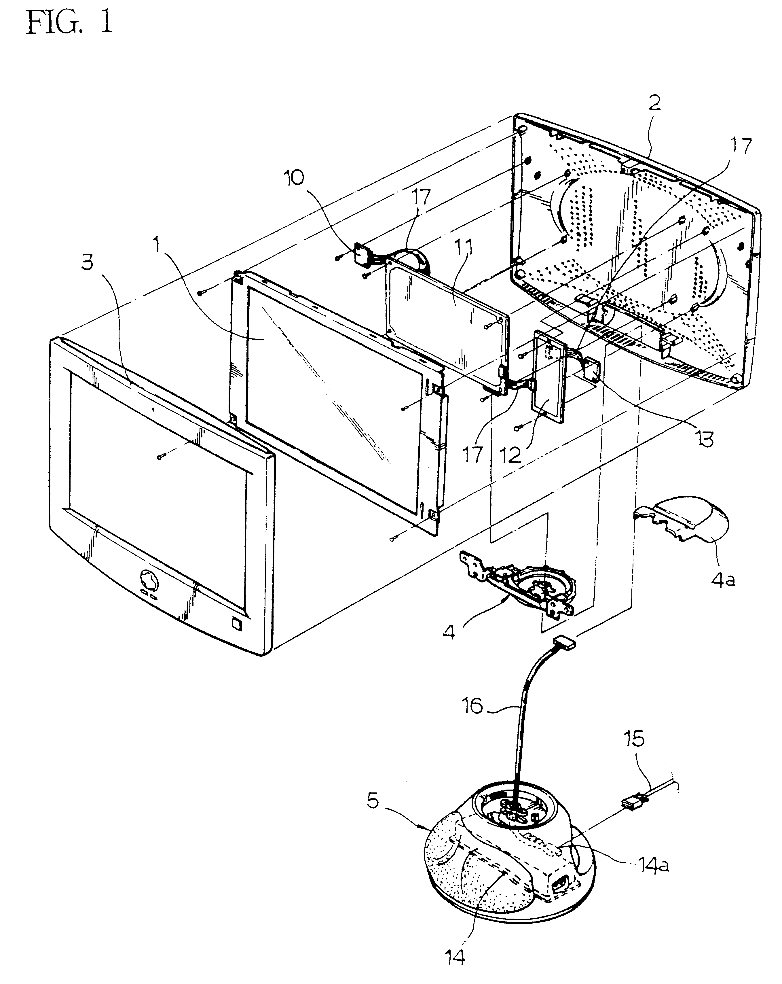 LCD monitor having partitioned circuit section