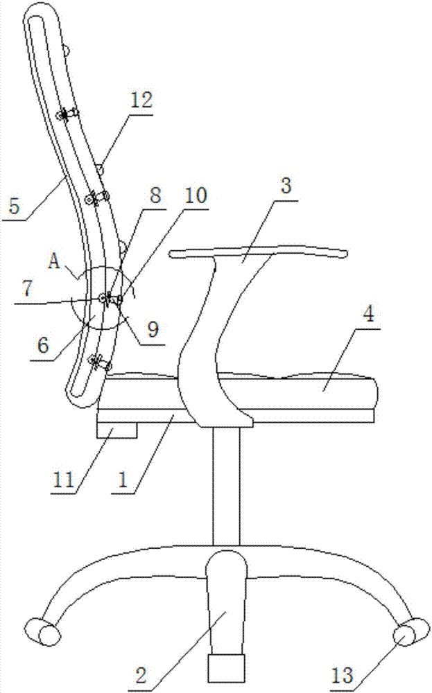 Intelligent office chair having function of back massage