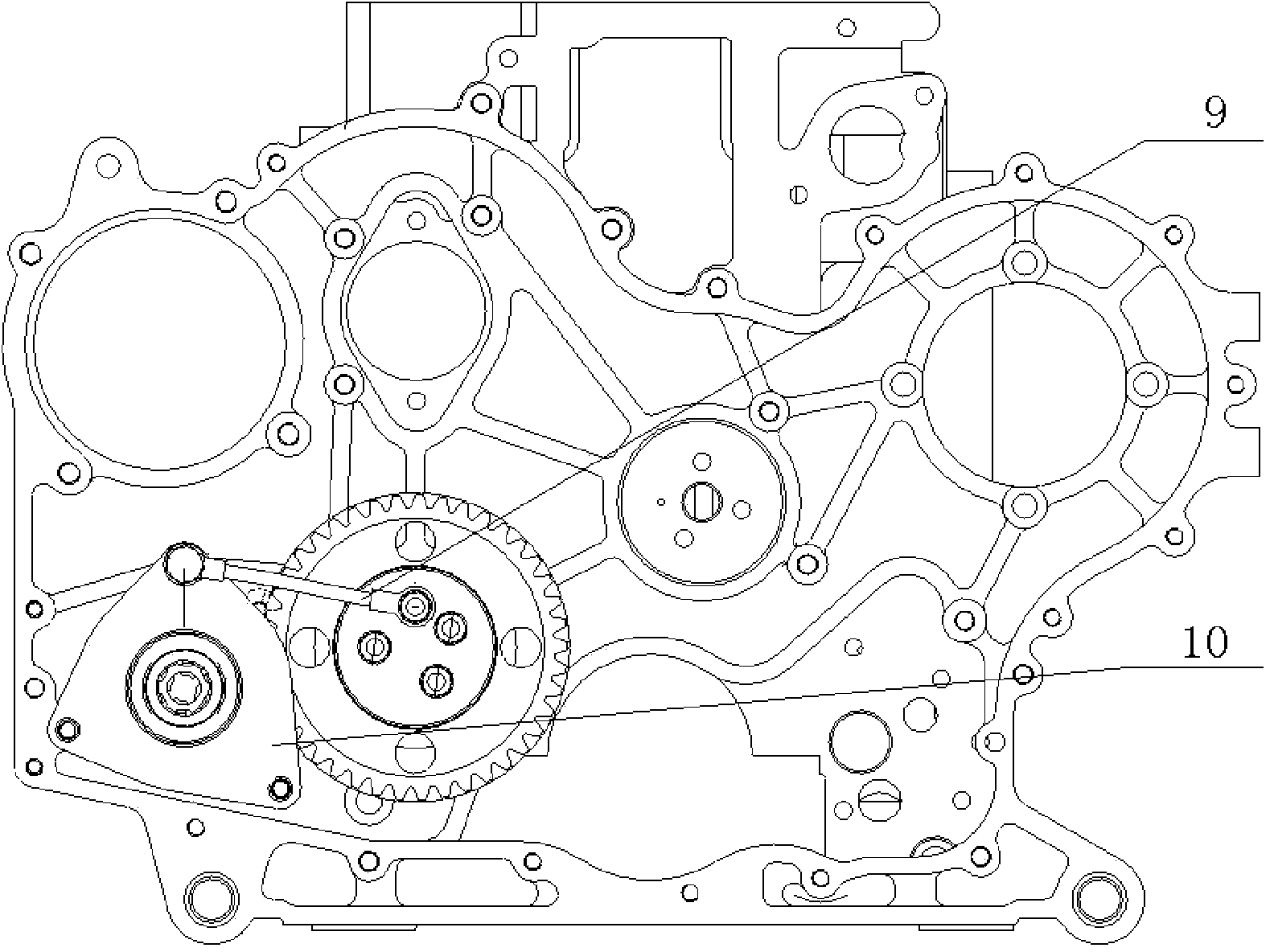 Auxiliary power output structure of diesel engine