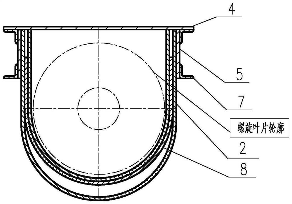 Spiral conveyor capable of automatically adjusting distance between blades and shell