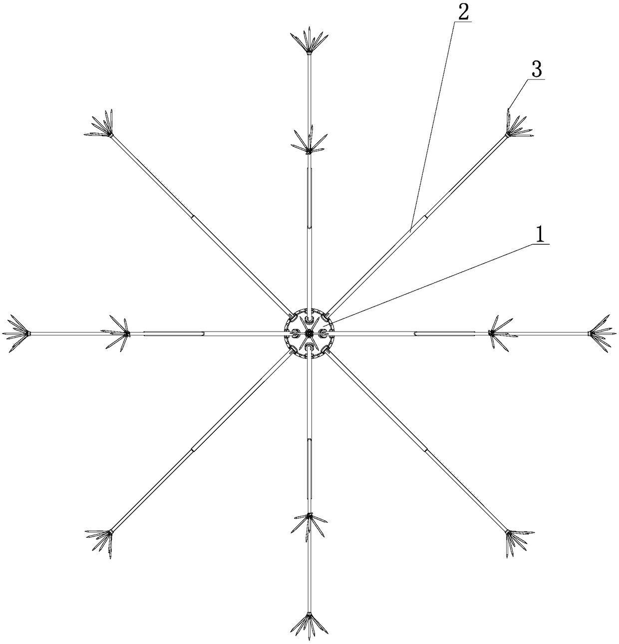 Corona field lightning arrester and lightning arresting method thereof