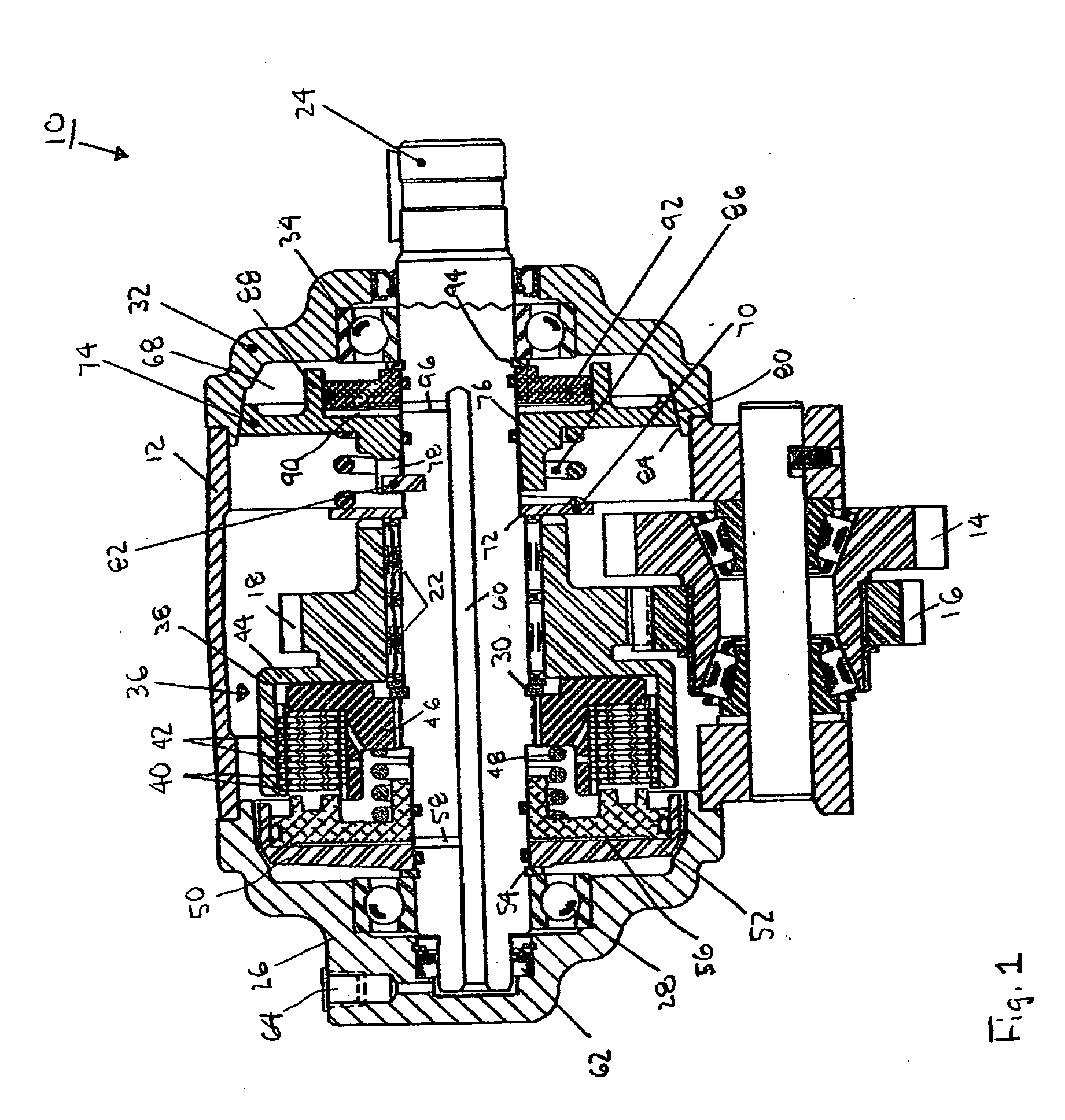 Automatic drag brake for a power take-off unit output shaft